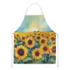 Kansas Sunflowers in Watercolor Apron Cooking Kitchen Server Baking Crafts Gardening for Adult Women Men, Unisex, Large, Multicolor