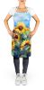 Sunflowers in Watercolor Apron Cooking Kitchen Server Baking Crafts Gardening for Adult Women Men, Unisex, Large, Multicolor