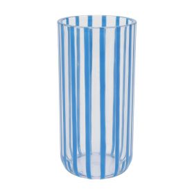 (6 Pack)18-Ounce Tall Acrylic Stripe Line Tumbler, Blue