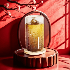 Glass Cup With Lid And Straw 16oz Ice Coffee Cup Skinny And Long Can Beer Cups Glass Set Drinking Glasses With Bamboo Lids Reusable Glass Cups (Option: Clear)