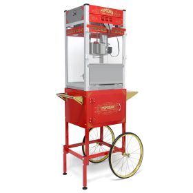 Luxury Commercial Fully Automatic Popcorn Machine (Color: Red)