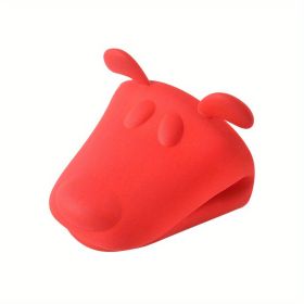 2pcs Oven Mitts, Food Grade High Temperature Resistant Silicone Hand Clip, Baking Gloves, Oven Gloves, Silicone Hippopotamus Heat Insulated Hand (Color: Red)