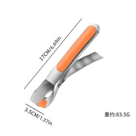 1pc Hot Bowl Dish Plate Gripper Clips; 304 Stainless Steel Anti-Scalding Tong Clamp; Anti-Scalding Kitchen Gadget; Heat Resistant Silicone Cookin (Color: Orange)